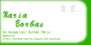 maria borbas business card