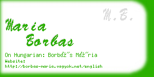 maria borbas business card